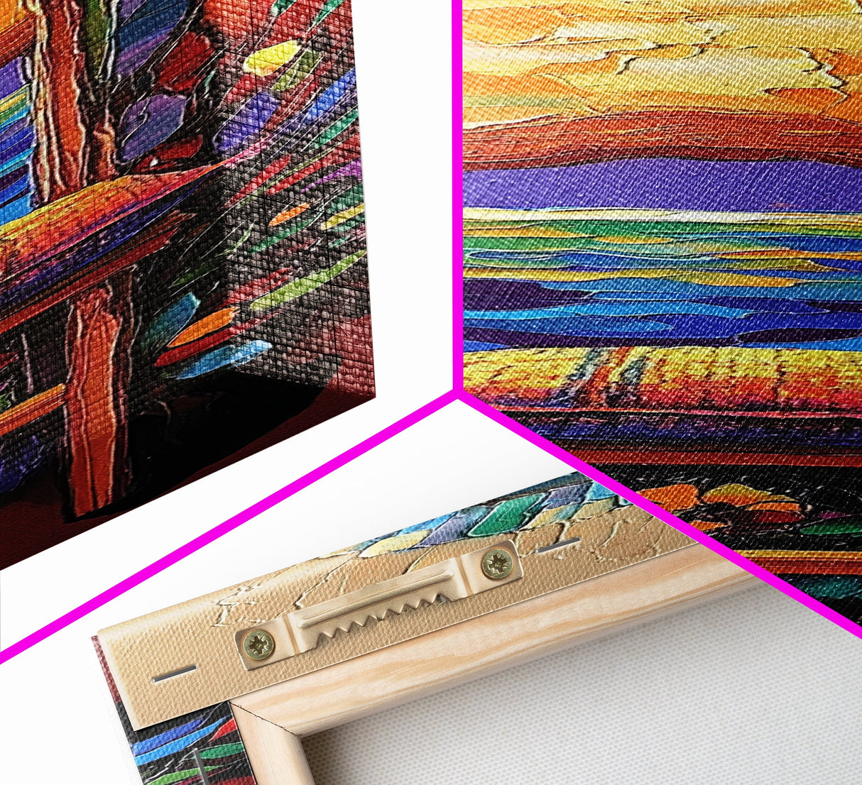 Chair, Window, Dream View, Colorful Surreal Framed Canvas Print, Vibrant Boho Wall Art, Bedroom Accent Piece, Artistic Home Decor Statement