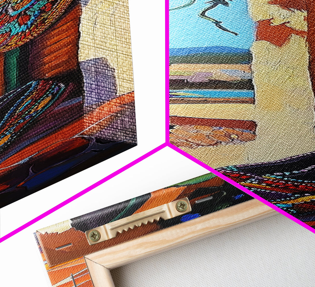 Shoes, Beads, Southwest, Colorful Beaded Footwear Canvas Print, Rustic Southwestern Decor, Entryway Wall Art, Boho Mexican Style