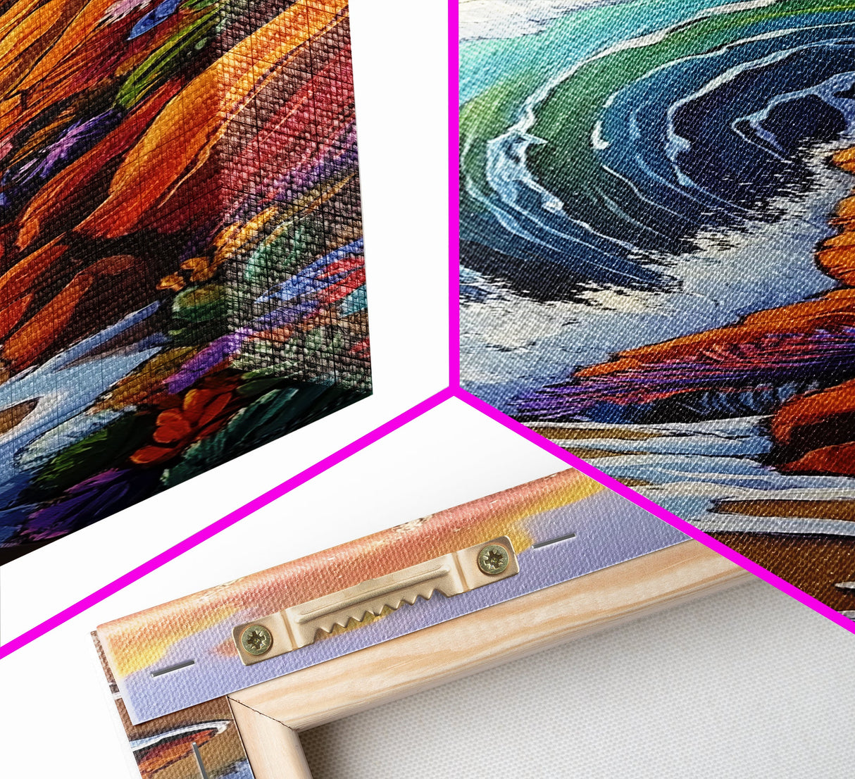 Ocean Wave, Rocks, Canvas Print, Vibrant Coastal Wall Art, Beach Bathroom Art, Nature Inspired, Bold Seascape, Summer Home Decor