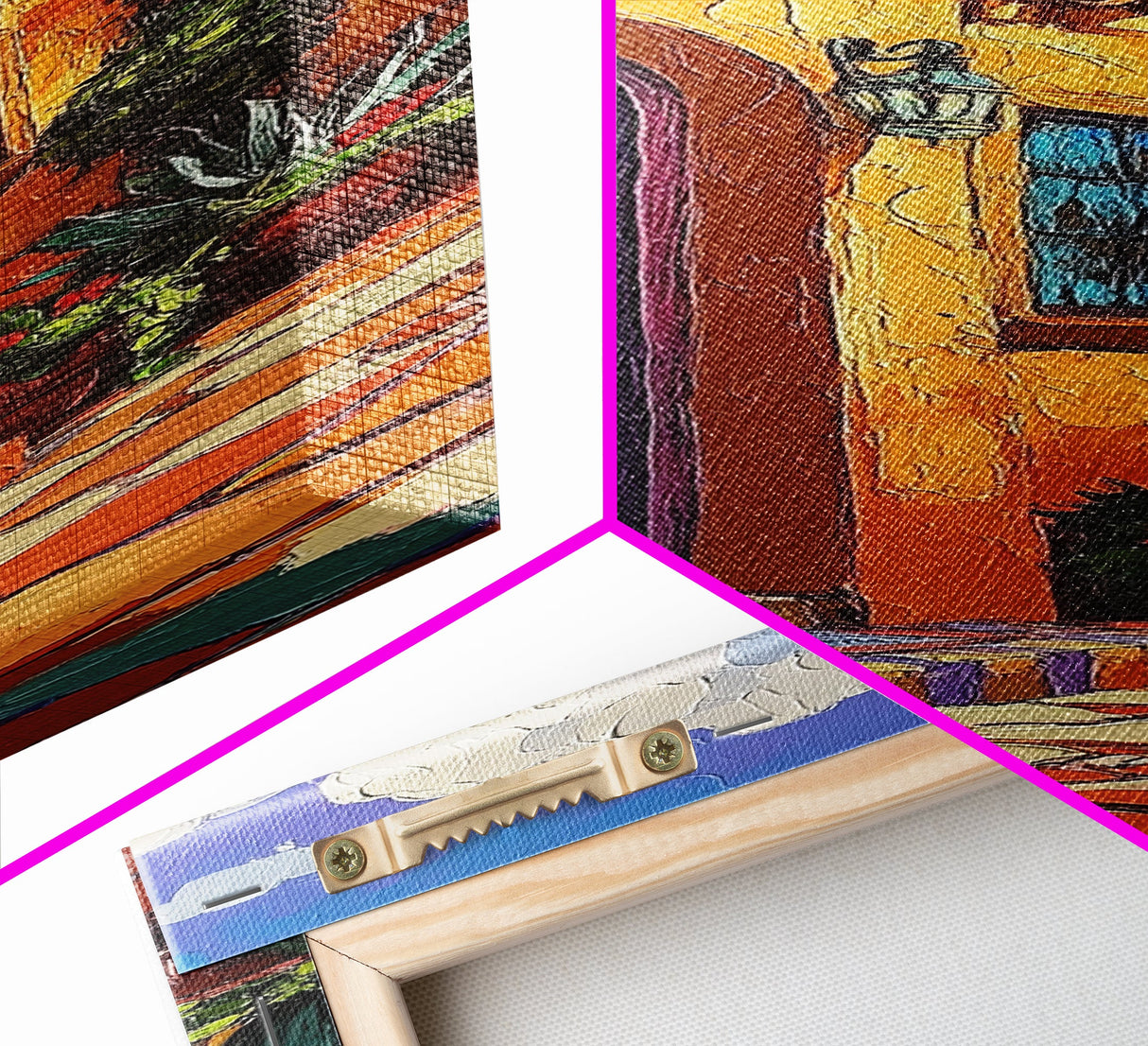 Adobe Home, Southwest Colors, Rustic Entryway Art, Framed Canvas Print, Mexican Style Decor, Boho Living Room Accent, Desert Home Art