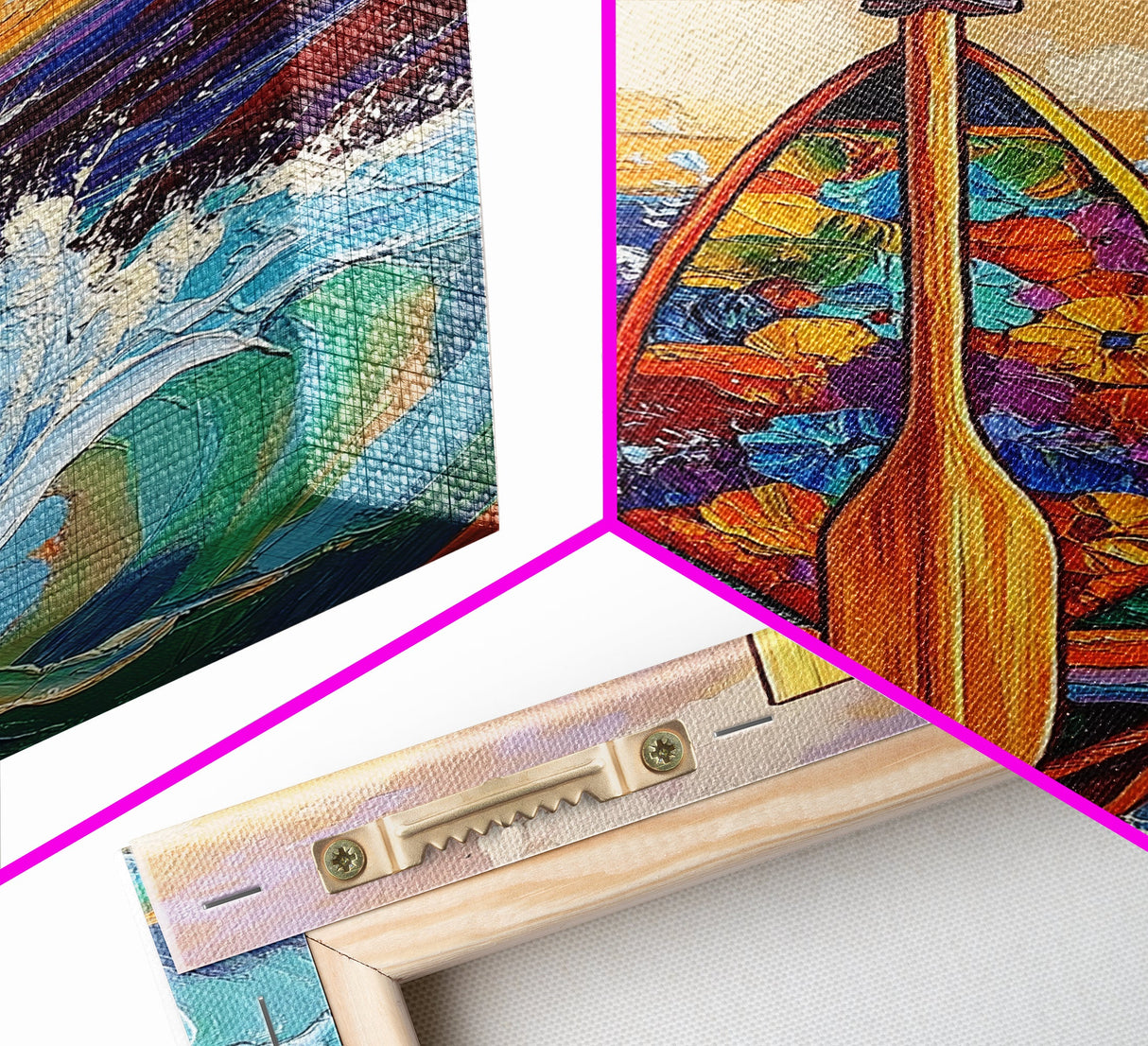 Paddle and Waves Art, Surfboard Ocean Print, Tropical Sea Decor, Nautical Wall Vibes, Framed Canvas Print, Beach House Wall Art, surfer style