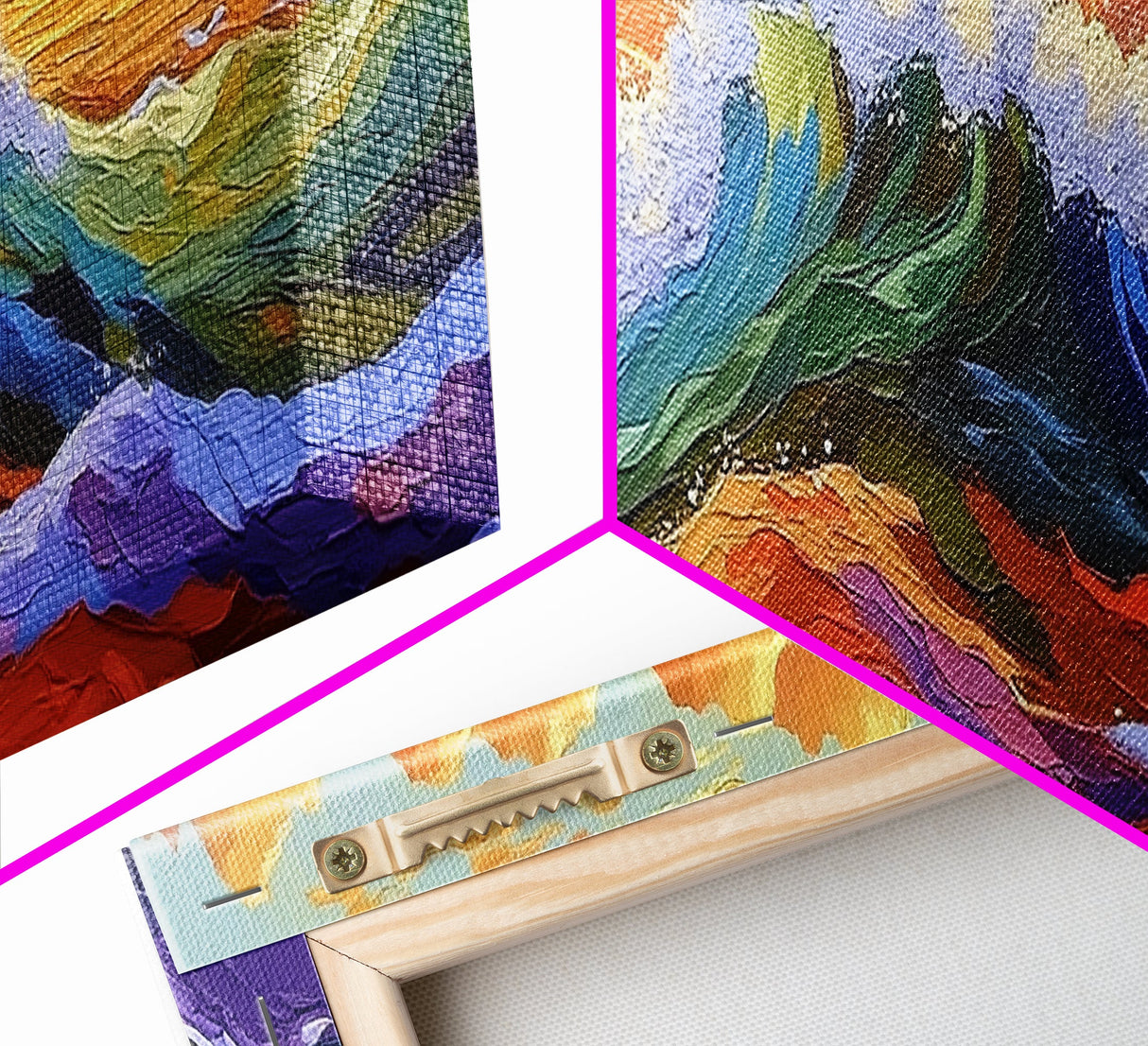 Vibrant Ocean Wave, Coastal Wall Art, Bold Sunset Seascape, Framed Canvas Print, Colorful Beach Decor, Nautical Bathroom Art