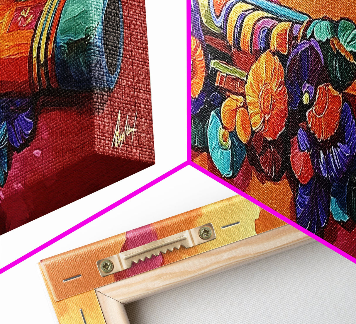 Painted Flute Art, Musical Decor Accent, Southwest Folk Music, Warm Boho Wall Vibe, Framed Canvas Print, Eclectic Music Room Art