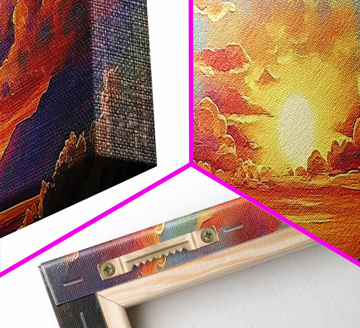 Sunset Serenity Sky, Mountain Glow Art, Dreamy Landscape Painting, Canvas Print, Peaceful Wall Decor, Living Room or Meditation Space