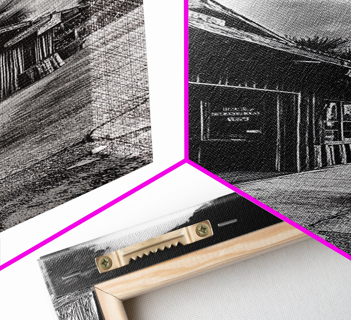 Western Saloon, Rustic Storefront, Desert Vibes, Black and White Photography, Framed Canvas Print, Man Cave Art, Americana Wall Style