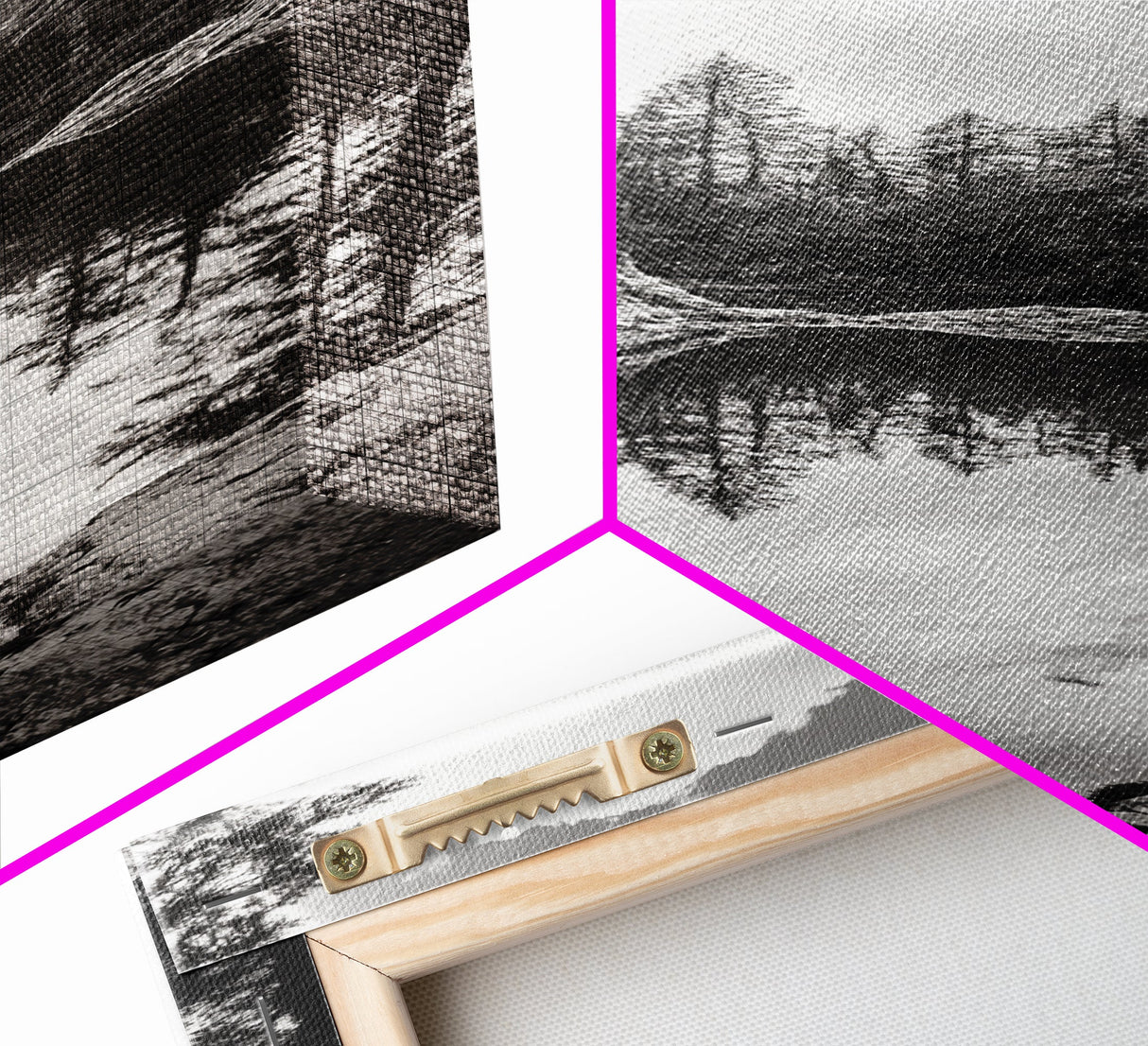 Forest Reflection, Tranquil Lake, Evergreen Woods, Wilderness Scene, Canvas Print, Rustic Cabin Wall Decor, Nature Photography Art