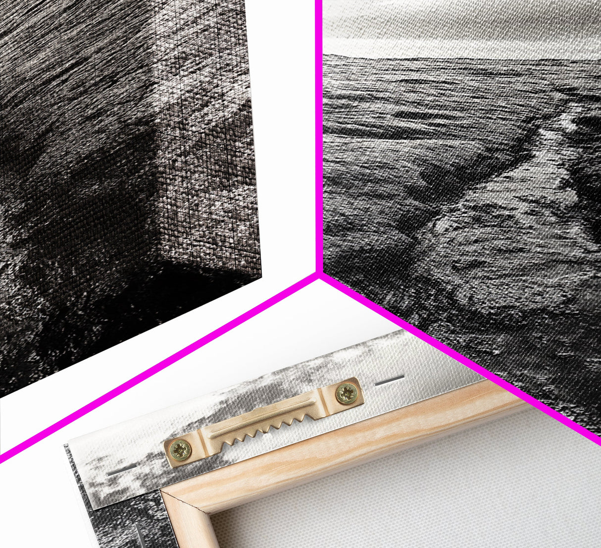 Lava Rock Path, Ocean Texture, Earth Flow, Framed Canvas Print, Coastal Bathroom Decor, Minimalist Natural Art, Moody Landscape Print