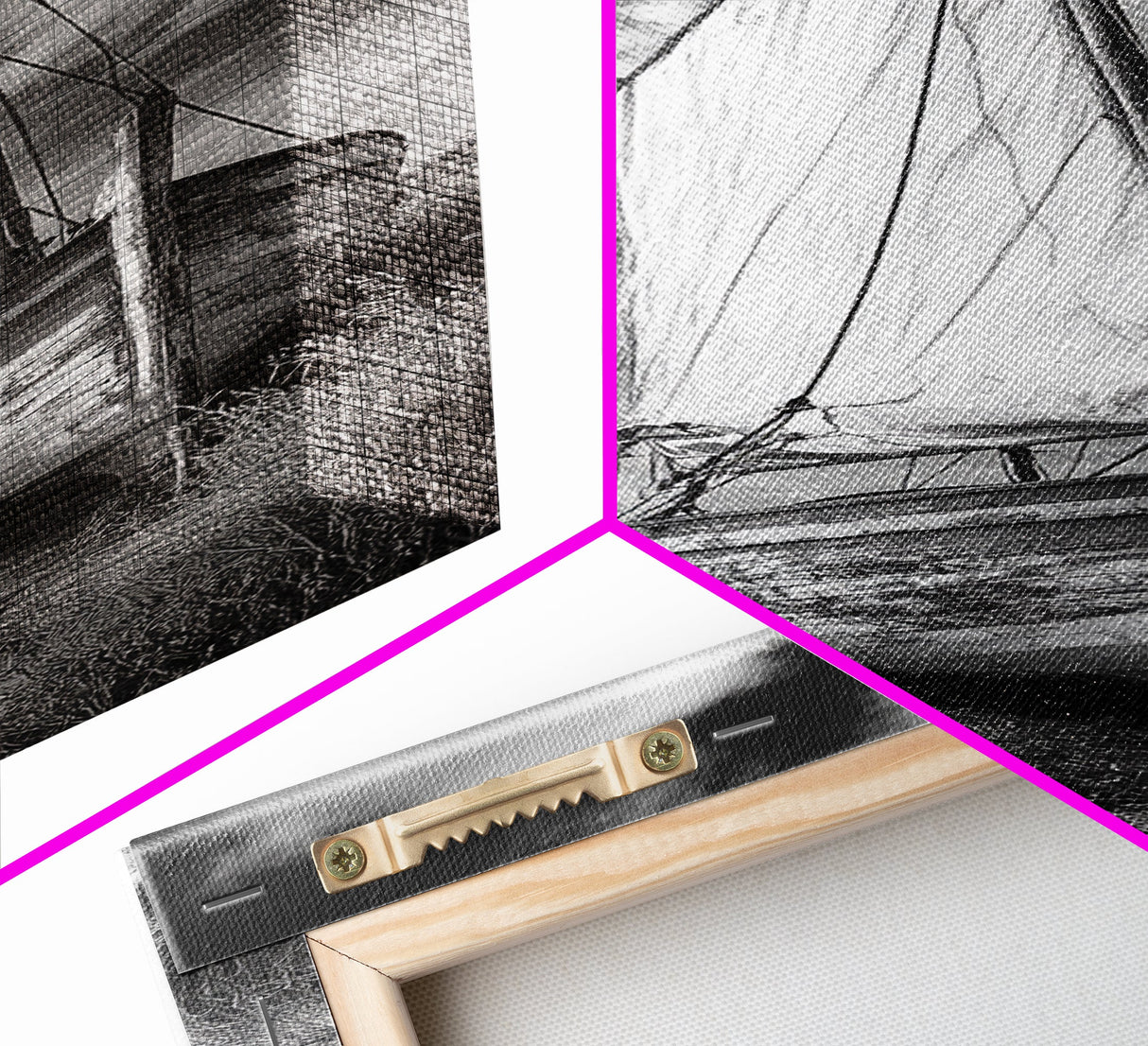Weathered Sailboat Scene, Coastal Rustic Charm, Seafaring Wall Decor, Framed Canvas Print, Nautical Bathroom or Hallway Art, Ocean Decor