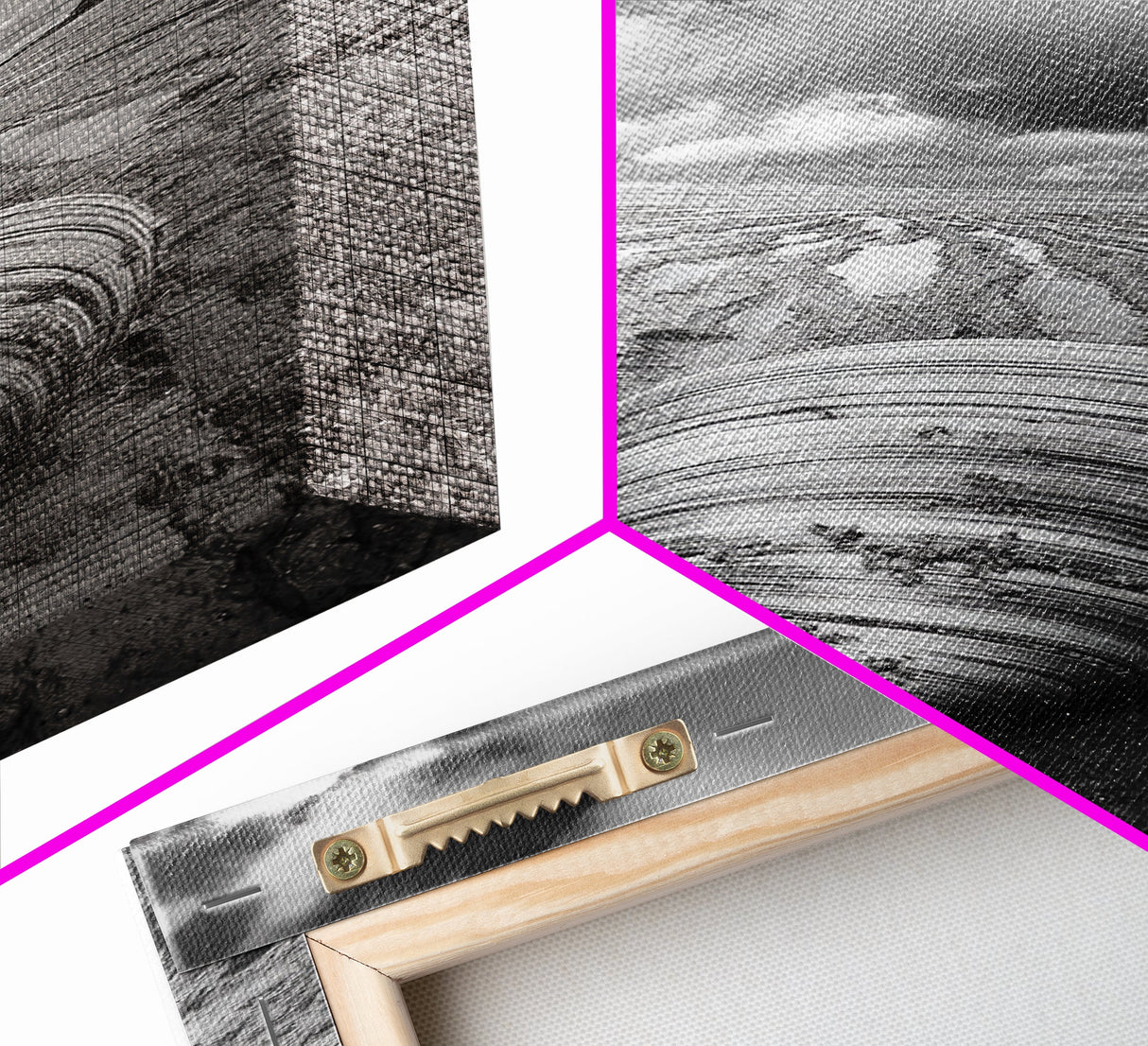 Ocean Clam, Moody Beach, Tidal Lines, Coastal Detail, Canvas Print, Nautical Bathroom Wall Art, Black and White Ocean Decor, Den Wall Piece