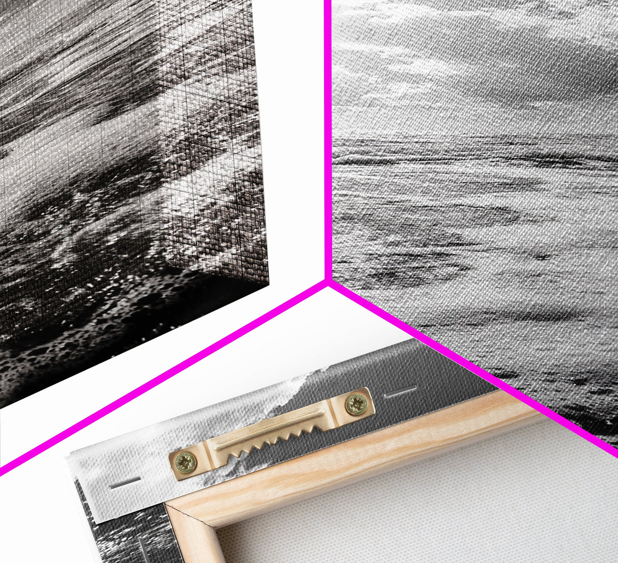 Sparkling Ocean, Cloud Horizon, Sea Breeze, Framed Canvas Print, Bright Coastal Art, Bathroom or Living Room Summer Vibe Wall Decor