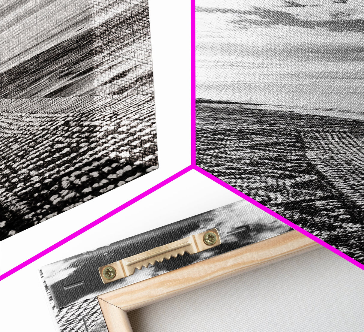 Beach Tapestry, Peaceful Shoreline, Boho Coastal, Framed Canvas Print, Yoga Room Wall Art, Neutral Beach Decor, Relaxing Home Vibe