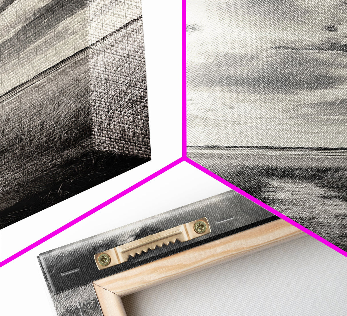 Marshland Pathway, Coastal Grassland Art, Nature Wall Decor, Calm Landscape Style, Framed Canvas Print, Neutral Tones Minimalist