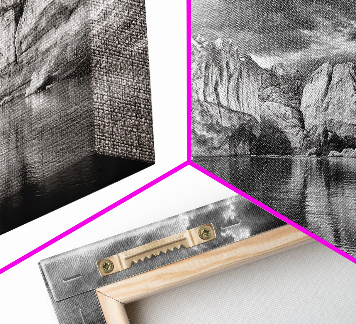 Glacier Wall Reflection, Dramatic Ice Valley Scene, Wilderness Nature Print, Framed Canvas Print, Den Wall Art, Moody Decor