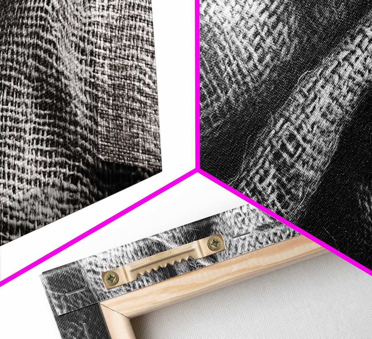 Burlap Texture Close-Up, Woven Fabric Detail Art, Earthy Natural Theme, Framed Canvas Print, Kitchen Wall Art, Boho Textile Decor