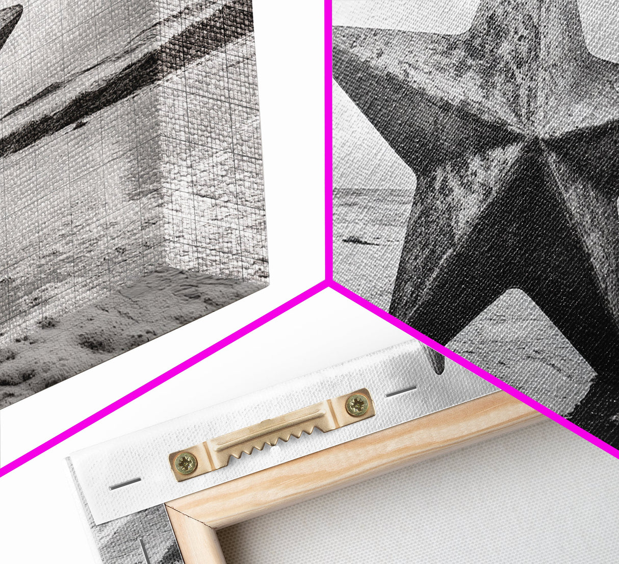 Weathered Star Sculpture, Coastal Symbol, Beach Art, Framed Canvas Print, Americana Wall Art, Entryway Decor, Rustic Beach House