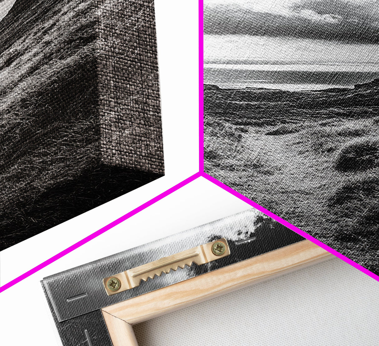 Highland Ocean Trail, Dramatic Clouds, Monochrome Nature, Canvas Print, Office Wall Art, Adventure Landscape, Rustic Home Decor