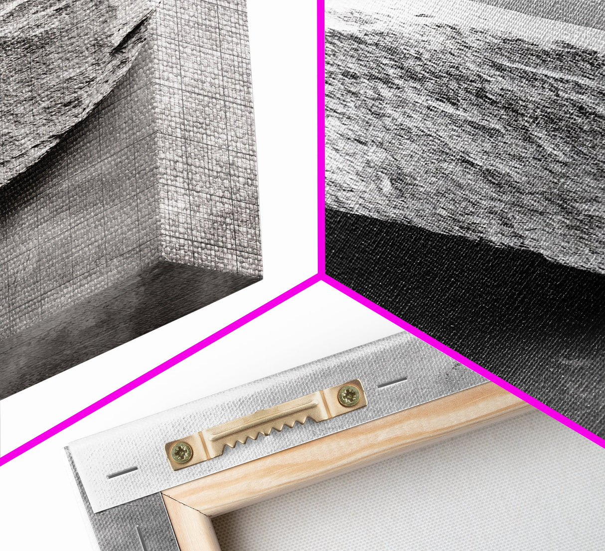 Primitive Rock, Shadow Texture, Minimal Earth Tone, Framed Canvas Print, Zen Wall Art, Office Decor, Neutral Modern Aesthetic