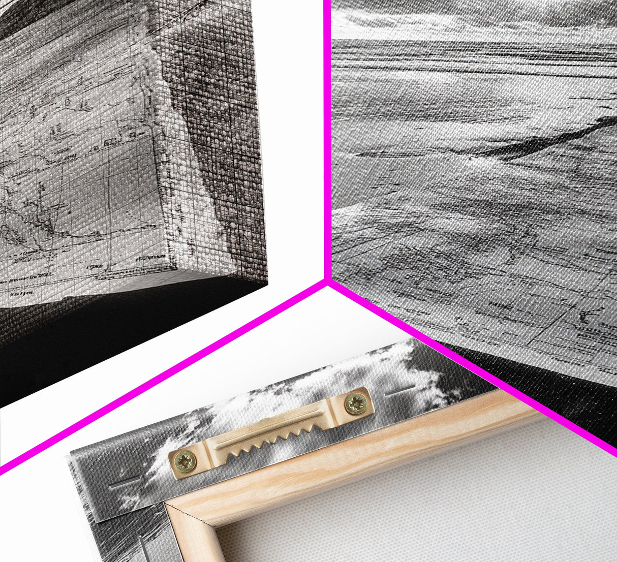 Map On Beach, Travel Adventure Art, Wanderlust Decor, Coastal Office Style, Framed Canvas Print, Explorer Aesthetic, Black White Scene