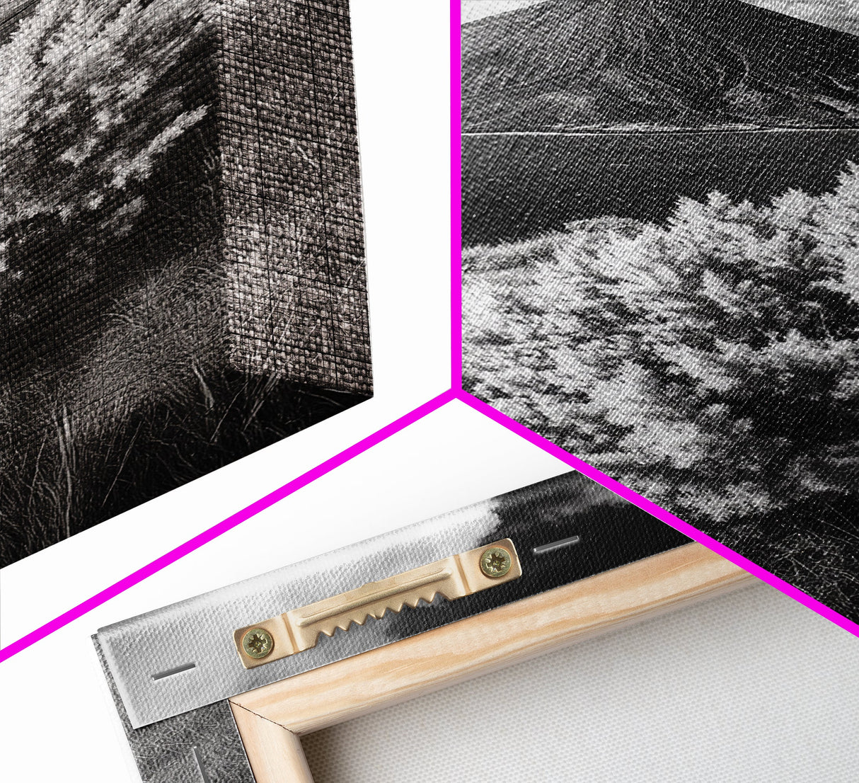 Majestic Volcano, Wild Grass, Black and White, Framed Canvas Print, Nature Photography, Office Decor, Moody Art, Rustic Wall Art
