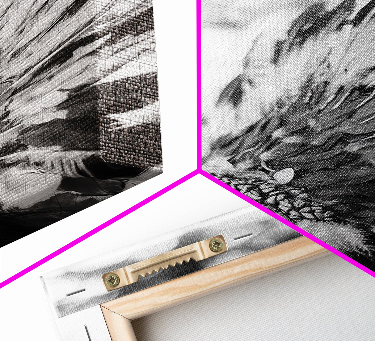 Feather Headdress, Native Style, Tribal Detail, Canvas Print, Boho Wall Decor, Cultural Art, Bedroom Accent, Earthy Minimalism