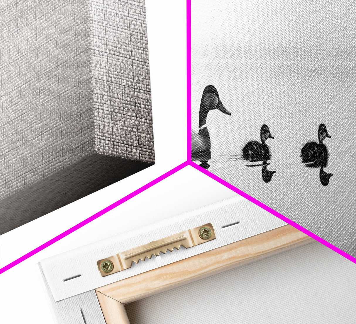 Duck Family, Serene Water, Peaceful Reflections, Canvas Print, Minimalist Animal Art, Nursery Wall Art, Calm Lake Photography