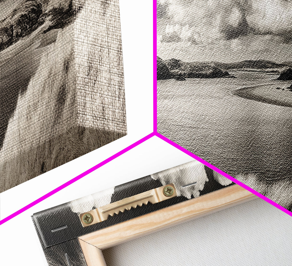 Misty Lake, Peaceful Shore, Cloud Reflections, Canvas Print, Black and White Nature Art, Coastal Landscape, Bedroom Wall Art, Minimalist Decor