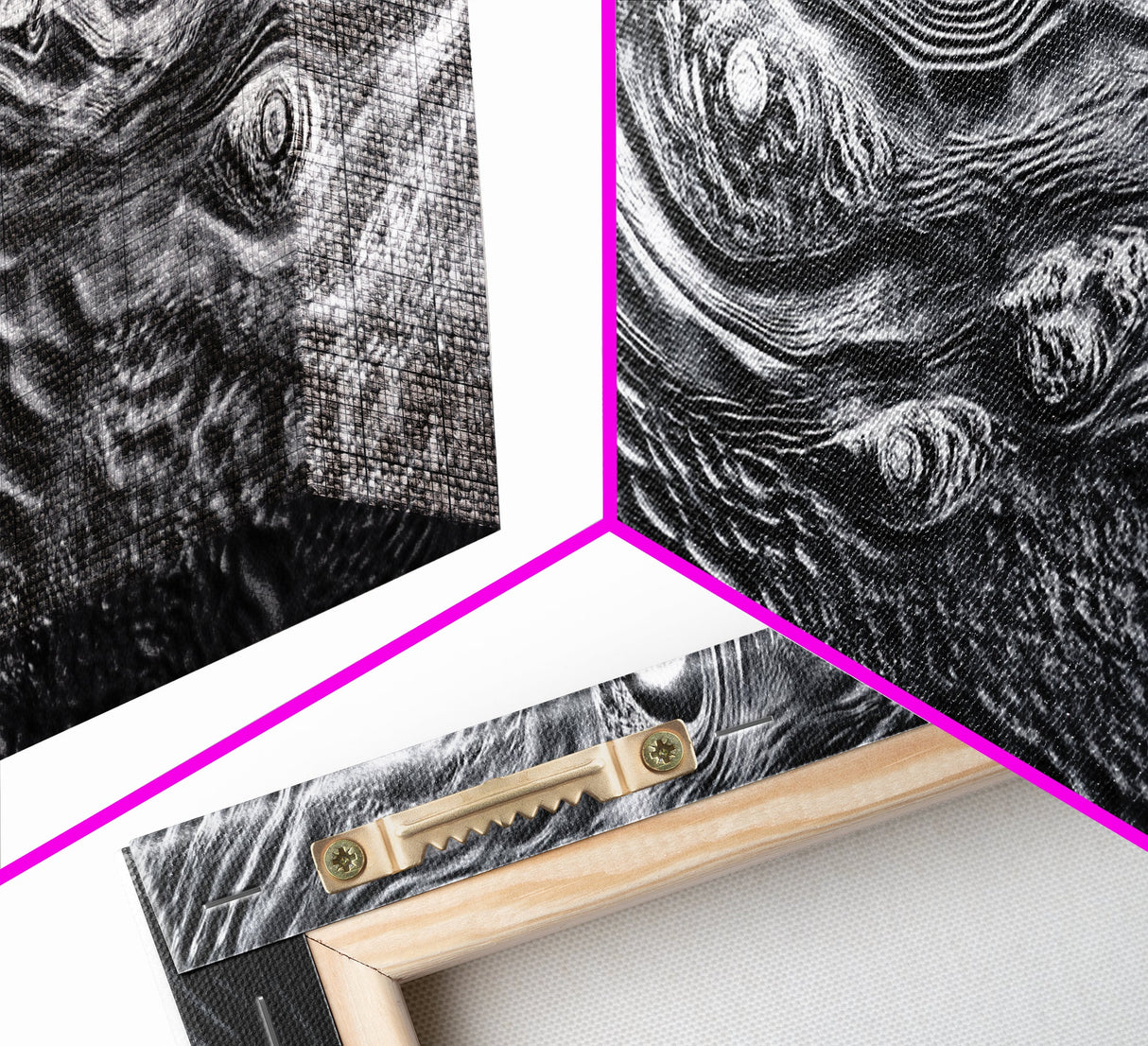 Liquid Texture Waves, Abstract Water Photography, Monochrome Art, Framed Canvas Print, Modern Living Room Wall Art, Nature-Inspired Decor