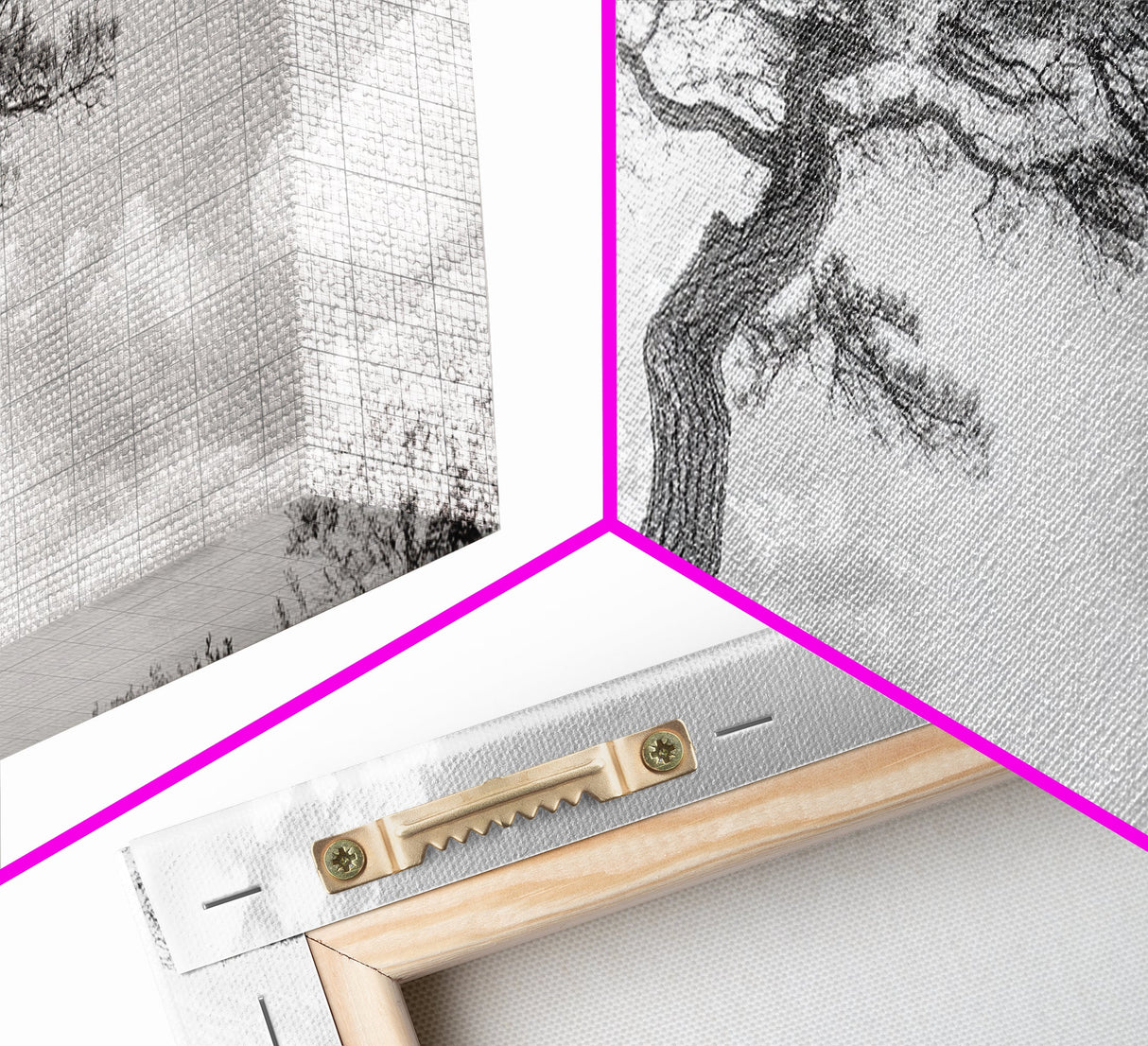 Lone Curved Tree, Zen Nature Print, Minimalist Landscape, Calming Decor, Framed Canvas Print, Bedroom Wall Statement