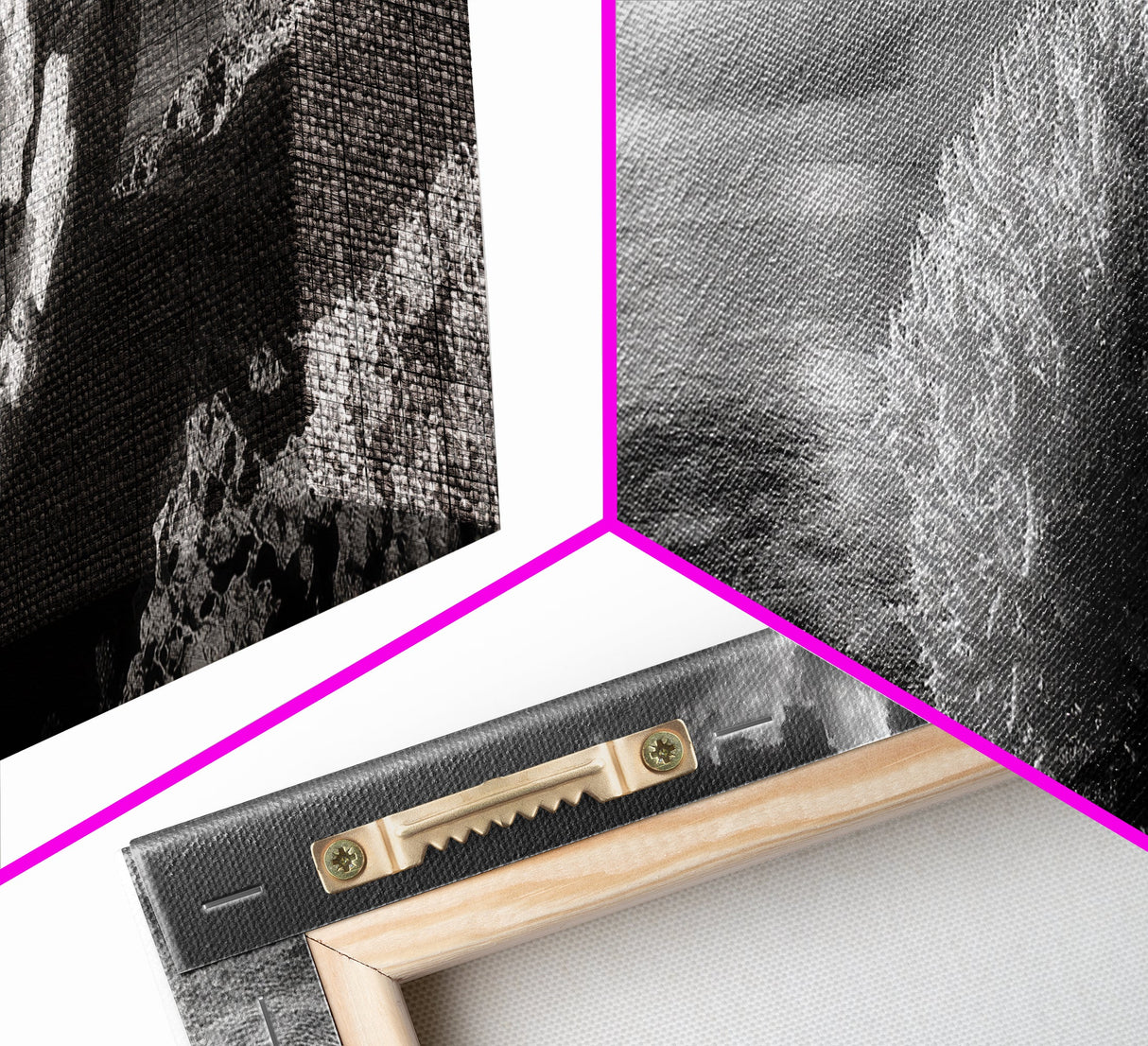 Sea Coral, Calm Ocean, Reef Textures, Framed Canvas Print, Coastal Bathroom Art, Monochrome Ocean Decor, Nature Photography Accent