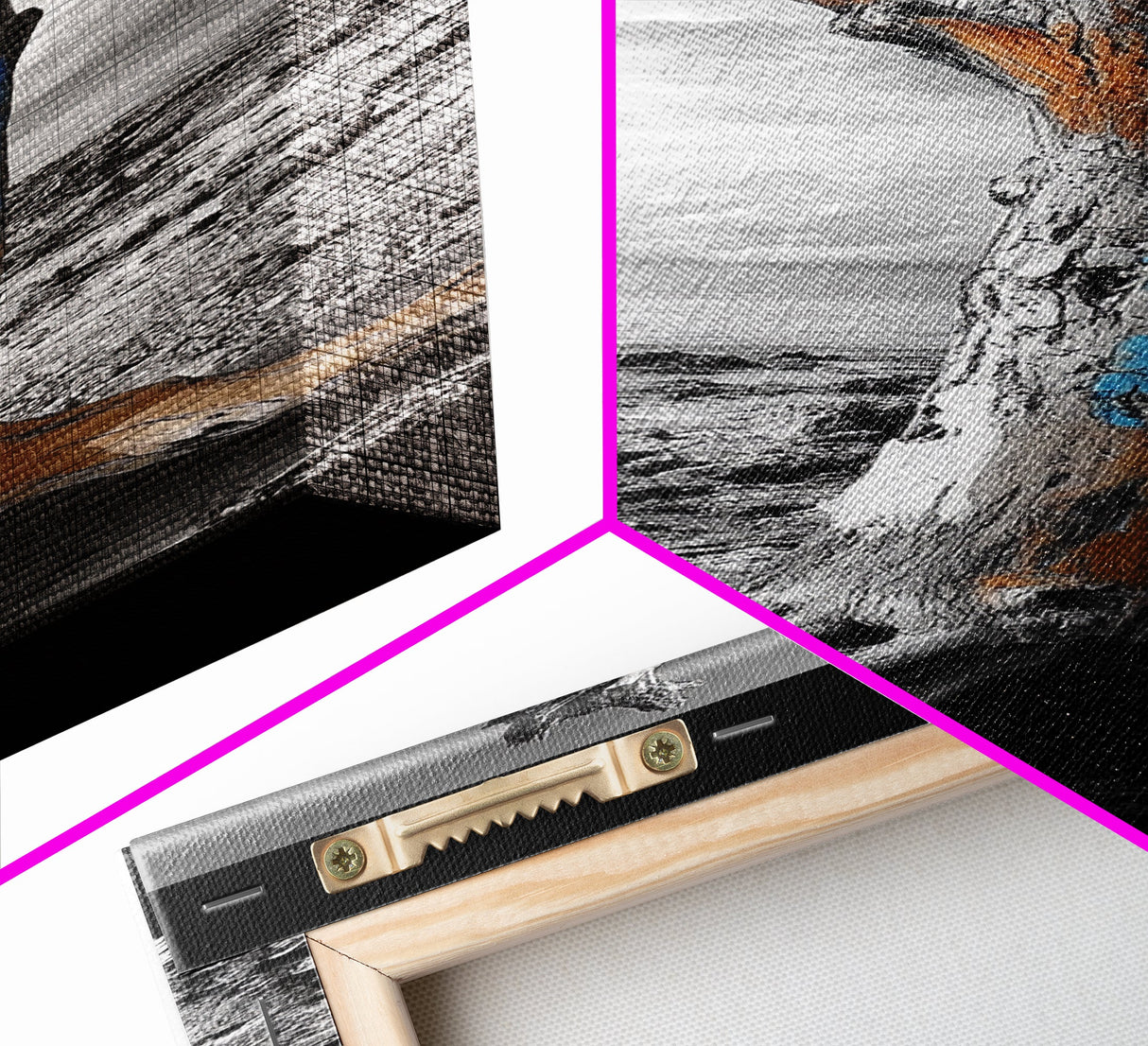 Painted Tree, Coastal Driftwood, Stormy Sky, Bold Texture – Framed Canvas Print, Beach House Decor, Abstract Nature Art, Rustic Minimalism
