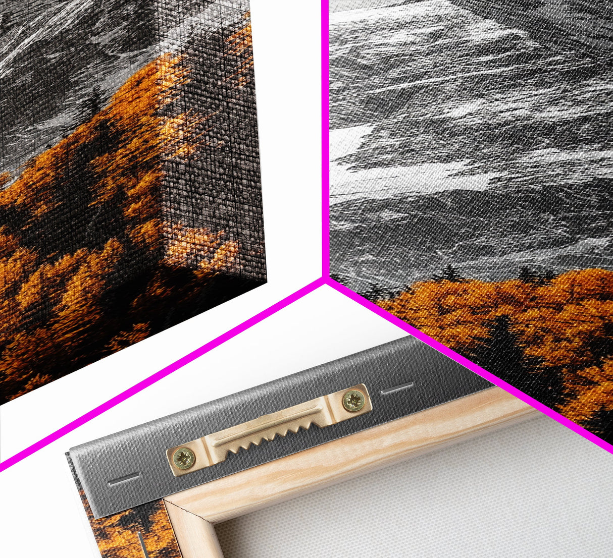Majestic Peak, Autumn Trees, Nature Mountain Scene, Framed Canvas Print, Rustic Wall Art, Cabin Decor, Adventure Vibes, Fall Landscape Art