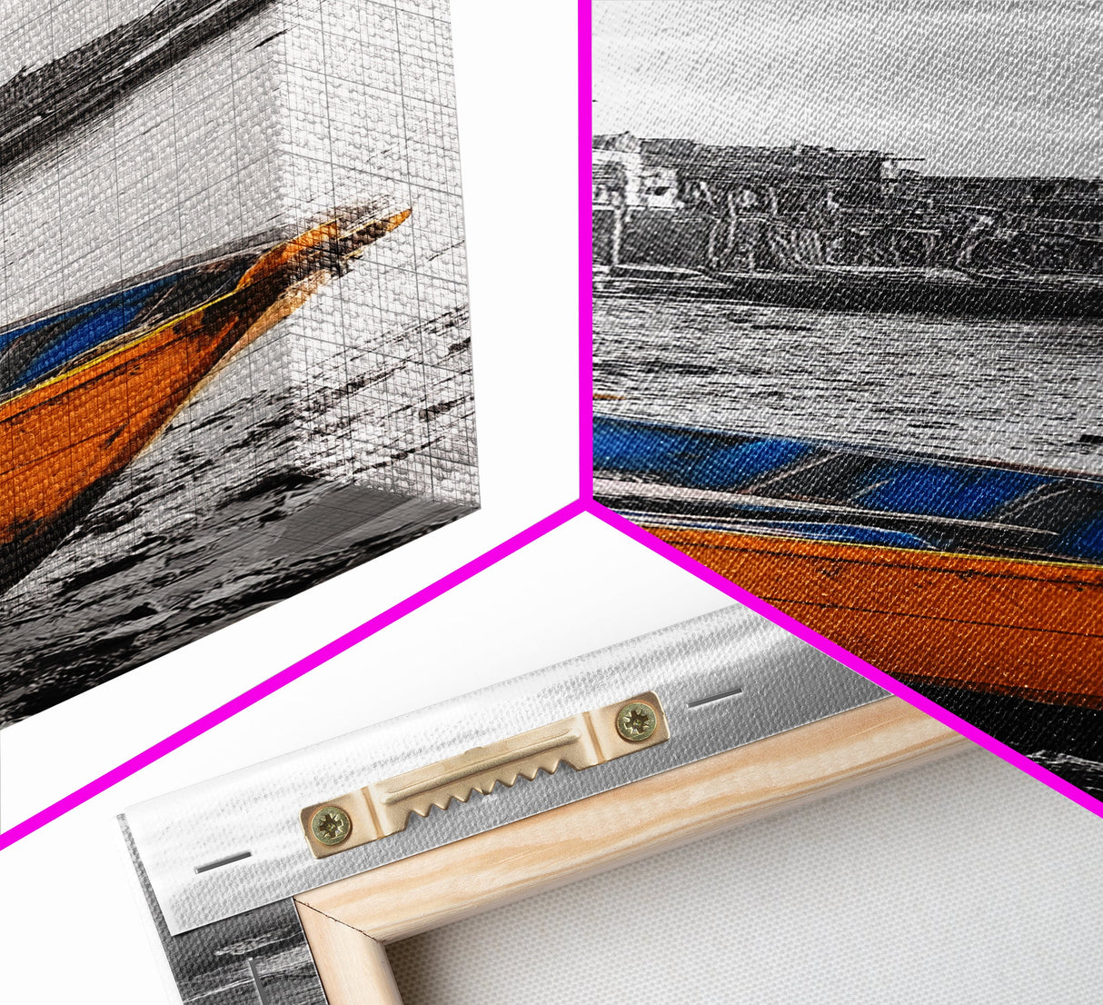 Yellow Boat, Coastal Wall Art, Seaside Home Decor, Beach Photography, Canvas Print, Nautical Theme, Bathroom Art, Minimalist Seascape