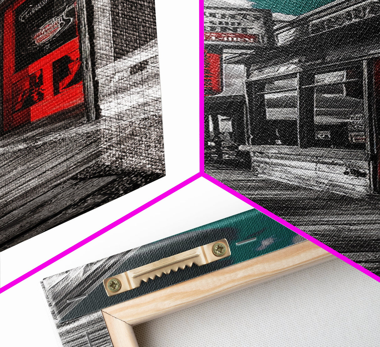 Wild West, Red Door, Desert Town, Saloon Art, Framed Canvas Print, Cowboy Wall Art, Western Decor, Rustic Bar Style, Americana Vibes