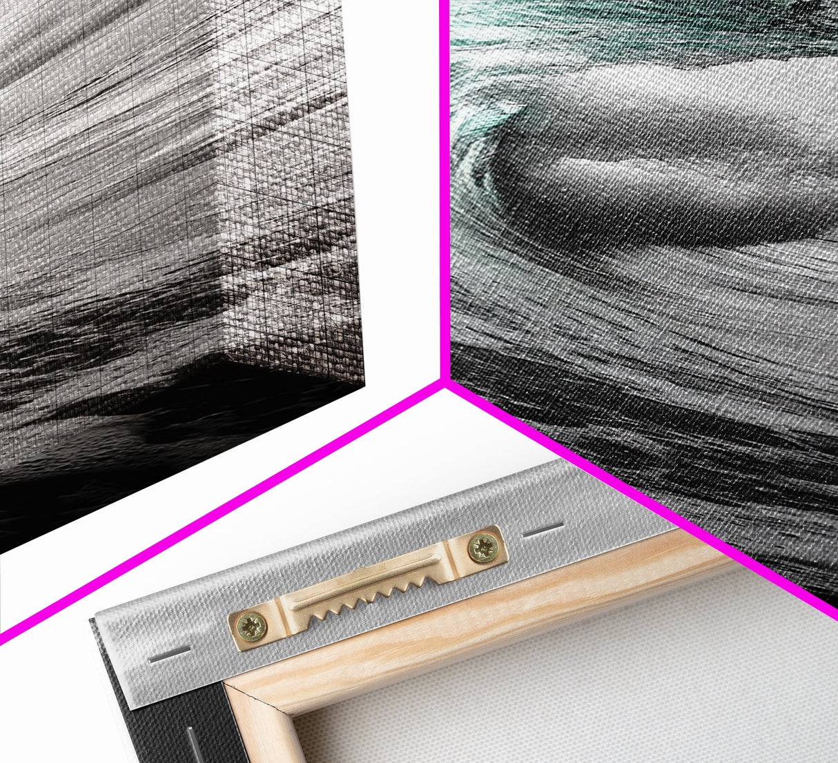 Teal Wave, Ocean Power, Surf Break, Coastal Energy, Canvas Print, Bathroom Wall Art, Modern Ocean Photography, Minimalist Sea Decor