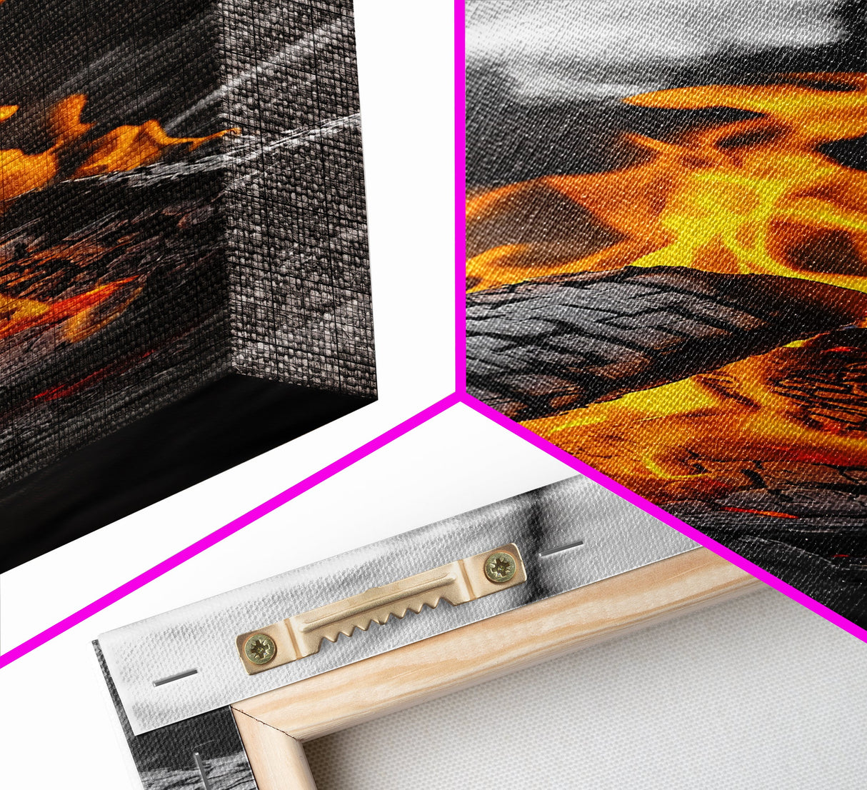 Ember Glow, Campfire Evening, Rustic Firelight, Canvas Print, Autumn Wall Art, Nature Photography, Minimalist Adventure Decor