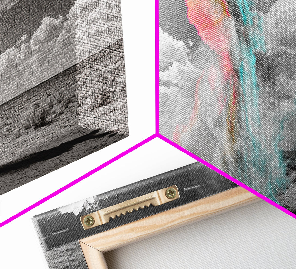 Desert Dust, Color Cloud, Abstract Sky, Surreal Art, Framed Canvas Print, Creative Studio Wall Decor, Whimsical Wall Art, Unique Design