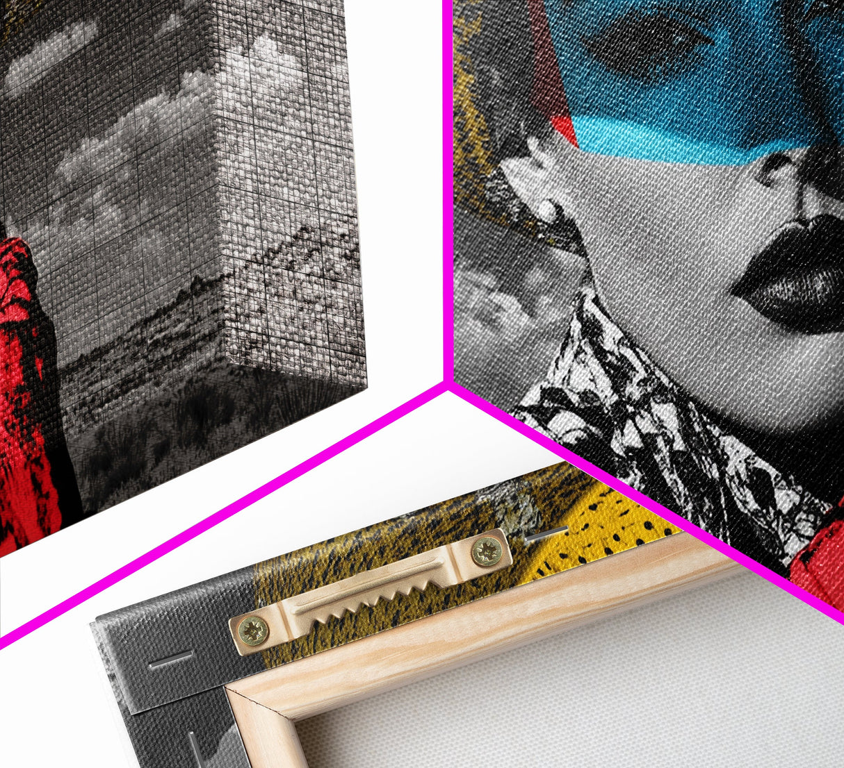 Western Woman, Yellow Hat, Desert Portrait, Fashion Pop Art, Framed Canvas Print, Bold Bedroom Wall Art, Glam Western Wall Decor