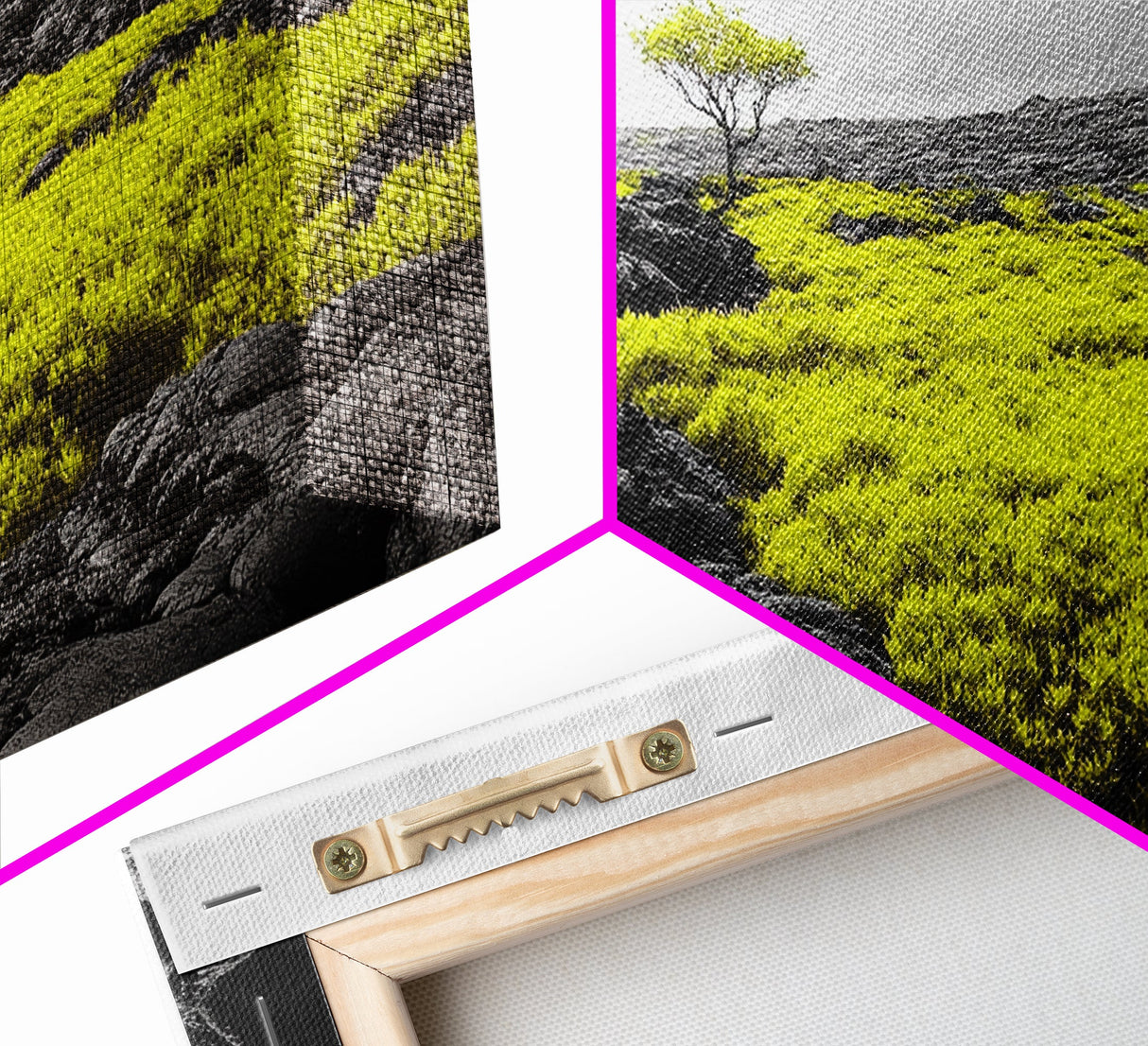Lone Tree Lava, Surreal Earth Tones Decor, Abstract Volcanic Art, Black and Yellow Landscape, Canvas Print, Boho Living Room Accent