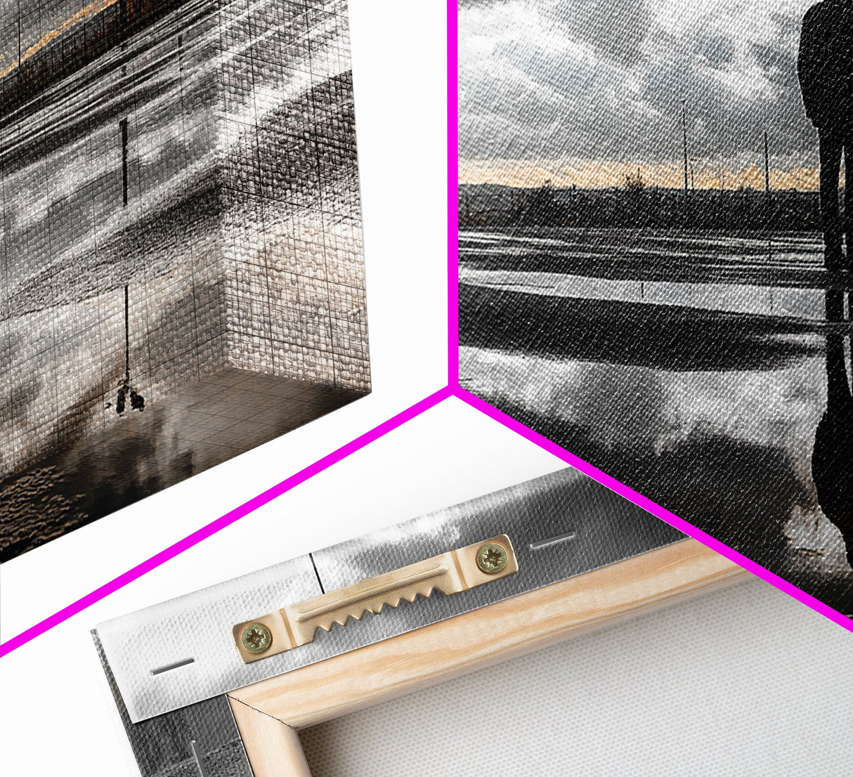 Solitude Reflection, Urban Mood, Moody Skies, Canvas Print, Modern Wall Art, Entryway Decor, Urban Photography, Minimalist Art, Rainy Day Art