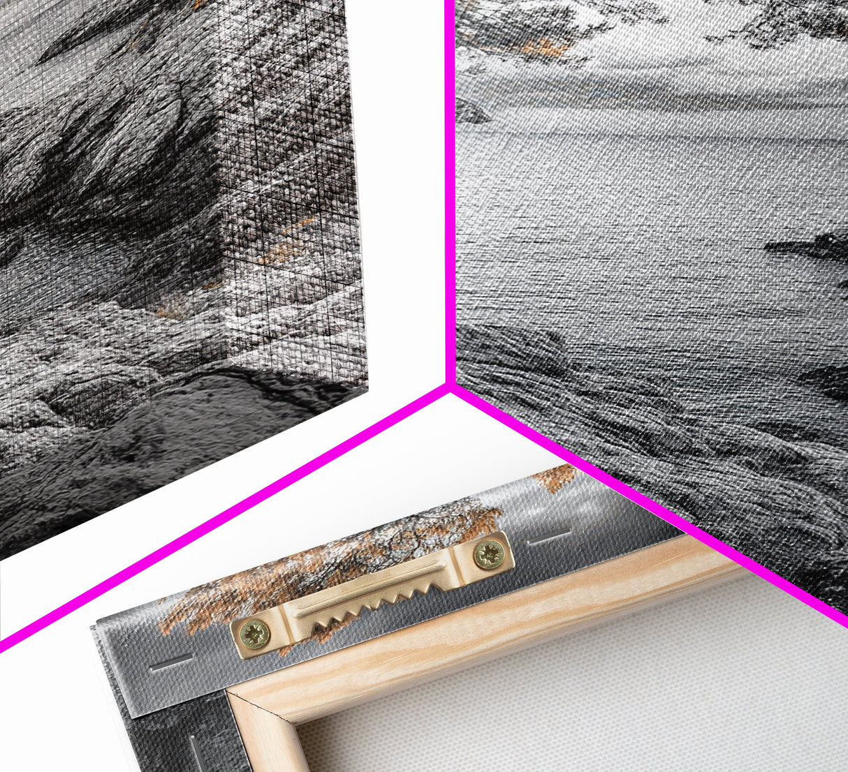 Coastal Tree, Ocean Horizon, Windswept Shoreline, Tranquil Mood, Framed Canvas Print, Minimalist Wall Art, Neutral Tones, Zen Decor