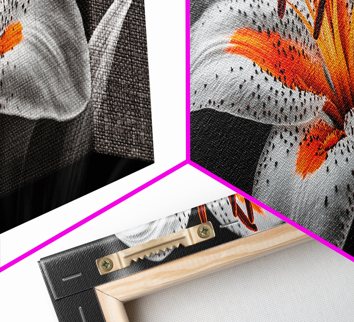 Lily Closeup, Vibrant Bloom, Floral Detail, Orange Petals, Framed Canvas Print, Kitchen Wall Art, Nature Inspired Art, Botanical Print