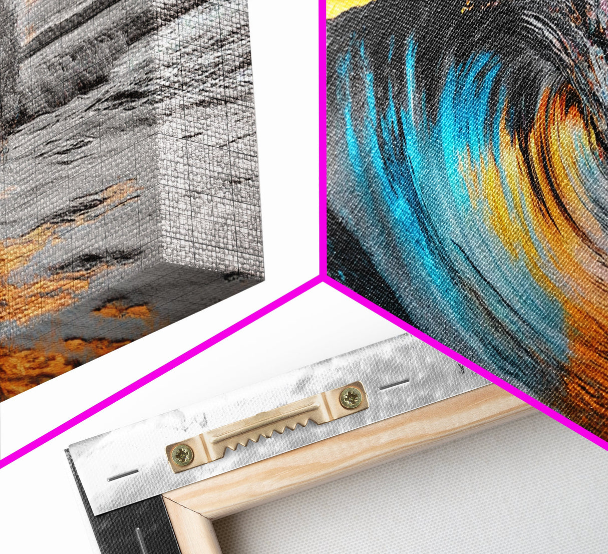 Wave Photography, Color Splash, Sunset Sea, Surf Art, Framed Canvas Print, Beach House Decor, Coastal Vibes, Modern Ocean Wall Art