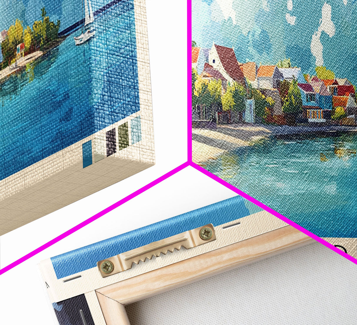 Bonaire, Netherlands Panoramic Beach Print, Vacation Gift, Netherlands Wall Art, Framed Canvas Print, Framed Beach Painting