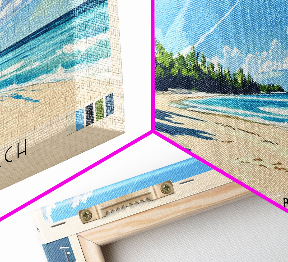 Bowman’s Beach, Florida Panoramic Print, Vacation Gift, Florida Wall Art, Beach Painting, Beach Decor, Large Wall Art, Wood Frame Art