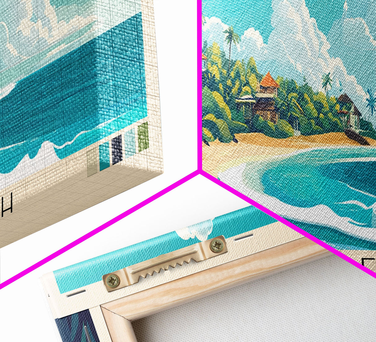 Canggu Beach, Indonesia Panoramic Print, Vacation Gift, Indonesia Wall Art, Beach Painting, Beach Decor, Beach Or Lakehouse Art