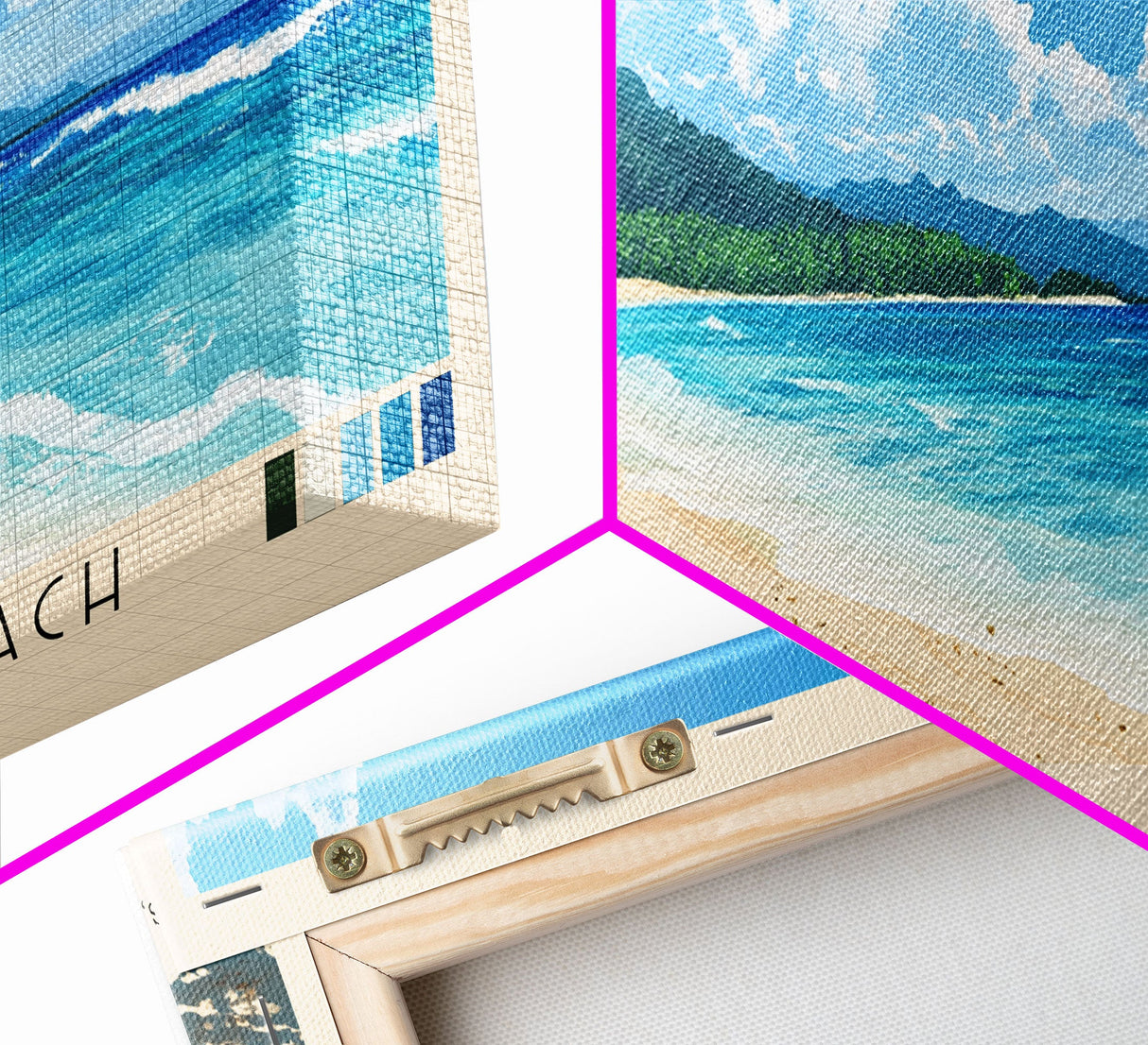 Champagne Beach, Vanuatu Panoramic Beach Print, Vacation Gift, Vanuatu Wall Art, Framed Canvas Print, Framed Beach Painting