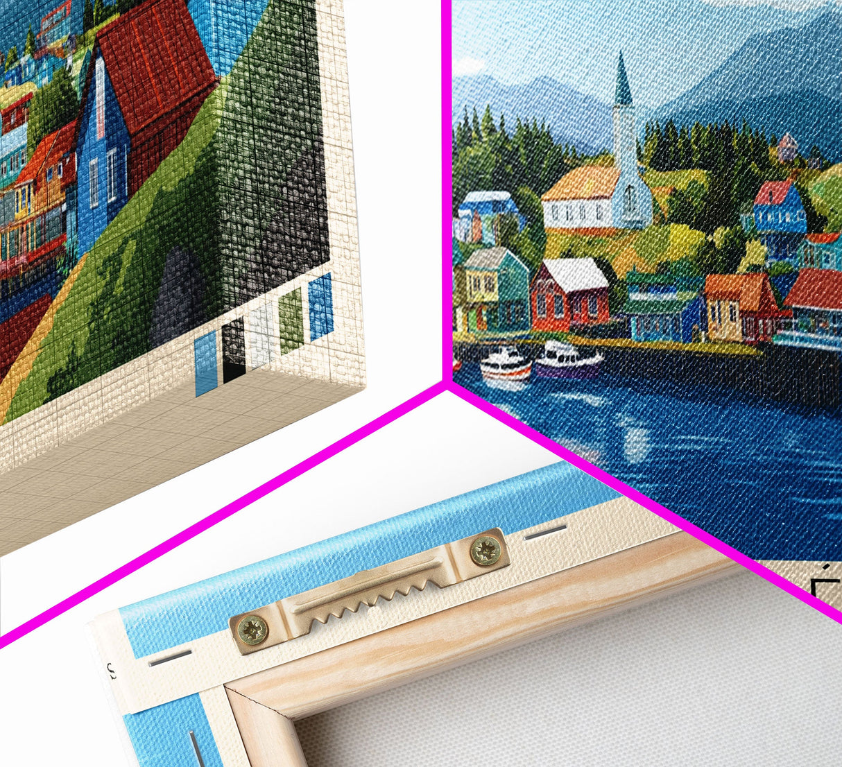 Chiloé, Chile Panoramic Print, Vacation Gift, Chile Wall Art, Beach Painting, Beach Decor, Large Wall Art, Wood Frame Art