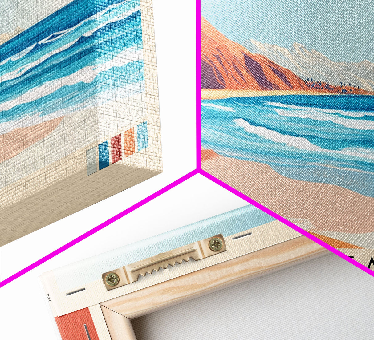 Dalia Beach, Morocco Panoramic Beach Print, Vacation Gift, Morocco Wall Art, Beach Painting, Beach Decor, Beach Painting