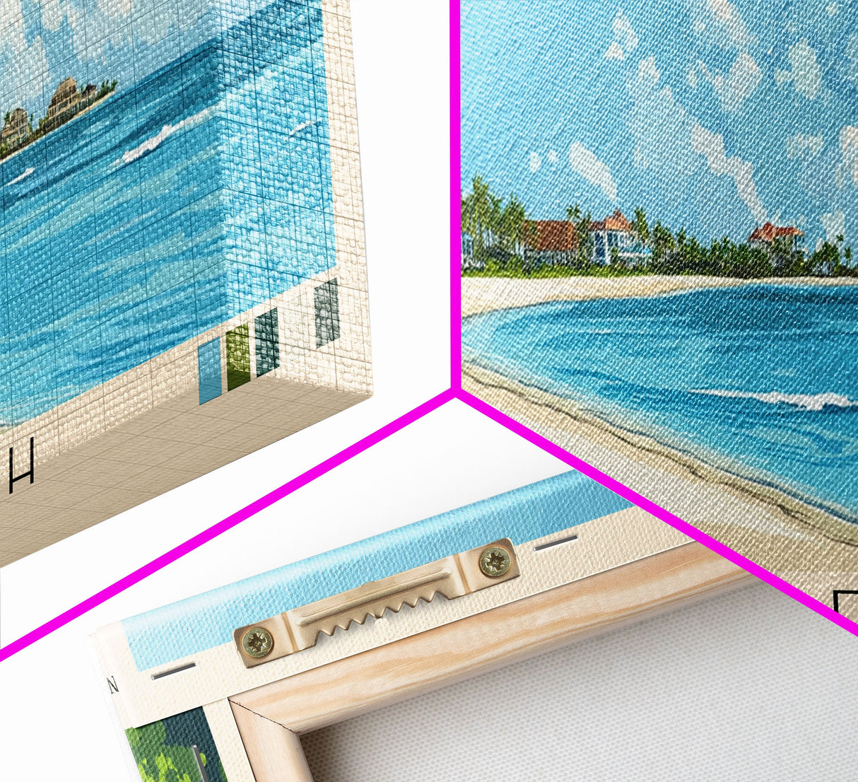 Harbor Beach, Bahamas Panoramic Print, Vacation Gift, Bahamas Wall Art, Beach Painting, Beach Decor, Beach Or Lakehouse Art