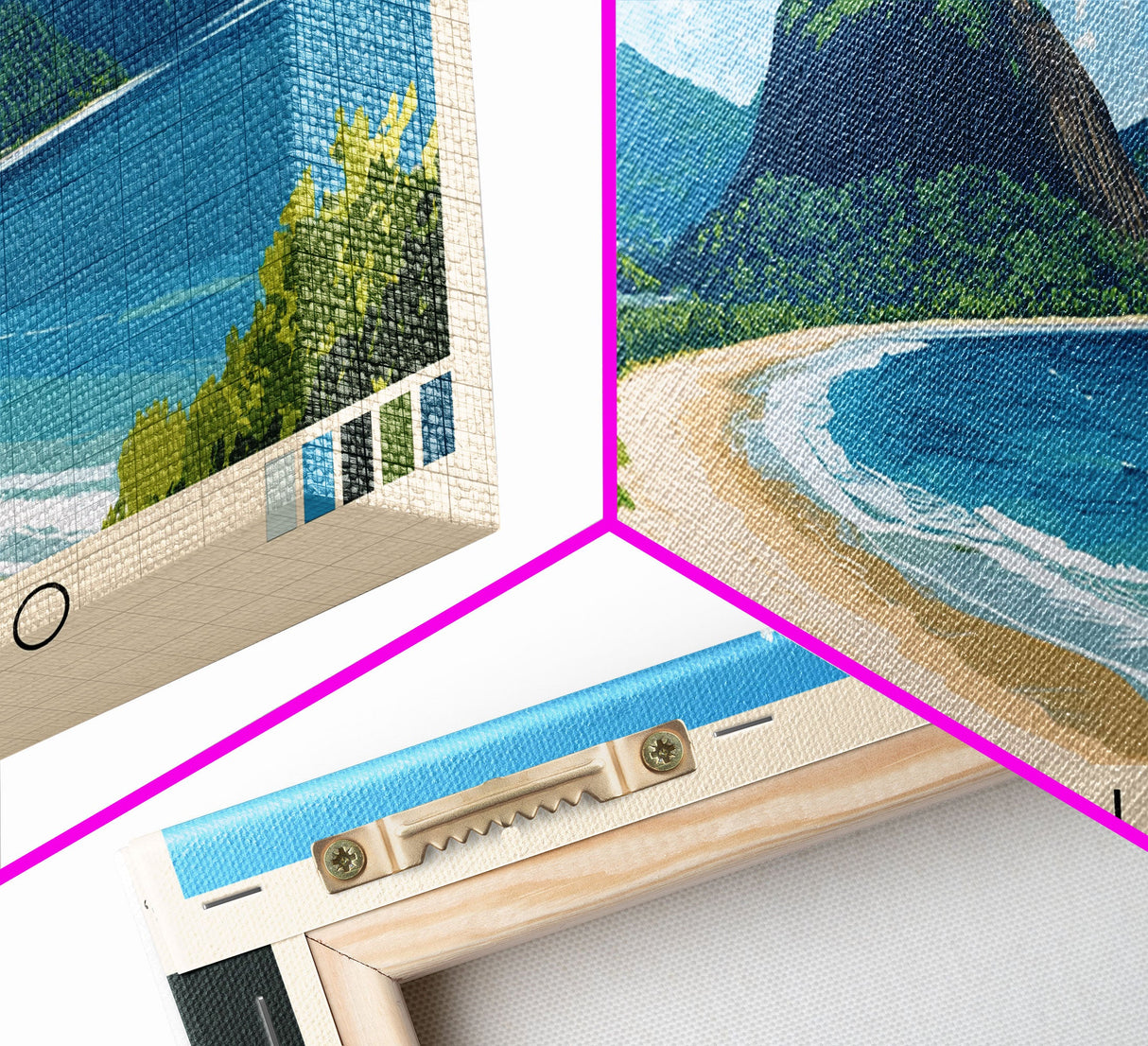 Praia do Leão, Brazil Panoramic Beach Print, Vacation Gift, Brazil Wall Art, Framed Canvas Print, Framed Beach Painting